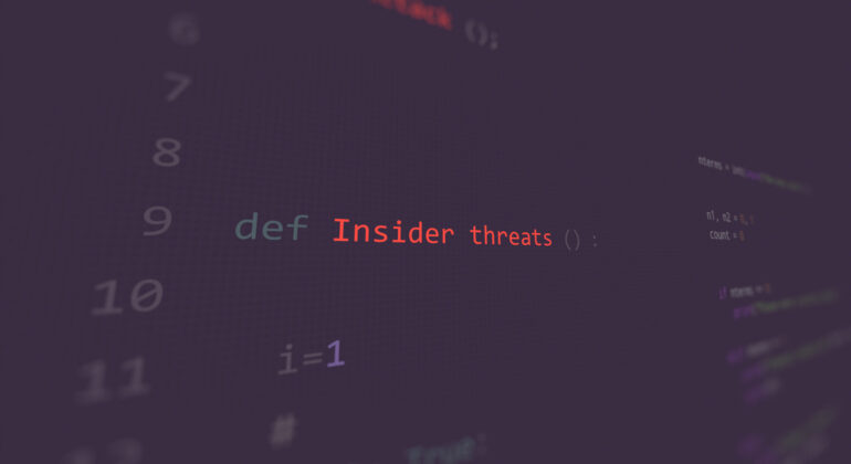 Cyber attack insider threats vunerability in text ascii art style, code on editor screen.
